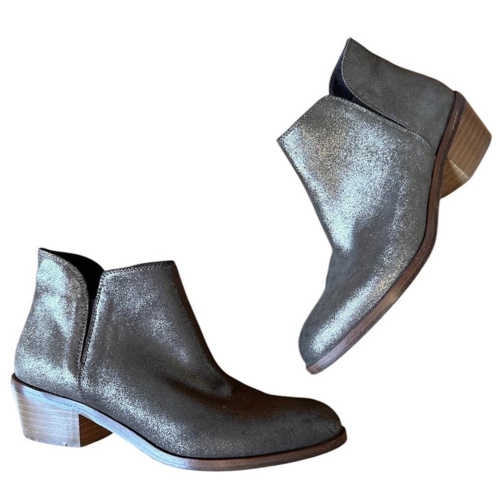 Garnet Hill alessandra gold metallic leather booties - Picture 5 of 9